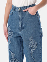 Rotate floral denim boyfriend jeans -  | Spazio Pritelli