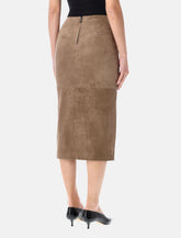 Gonna midi a tubo in camoscio di Rotate -  | Spazio Pritelli