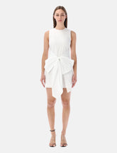 Rotate sleeveless organic-cotton mini dress with bow -  | Spazio Pritelli