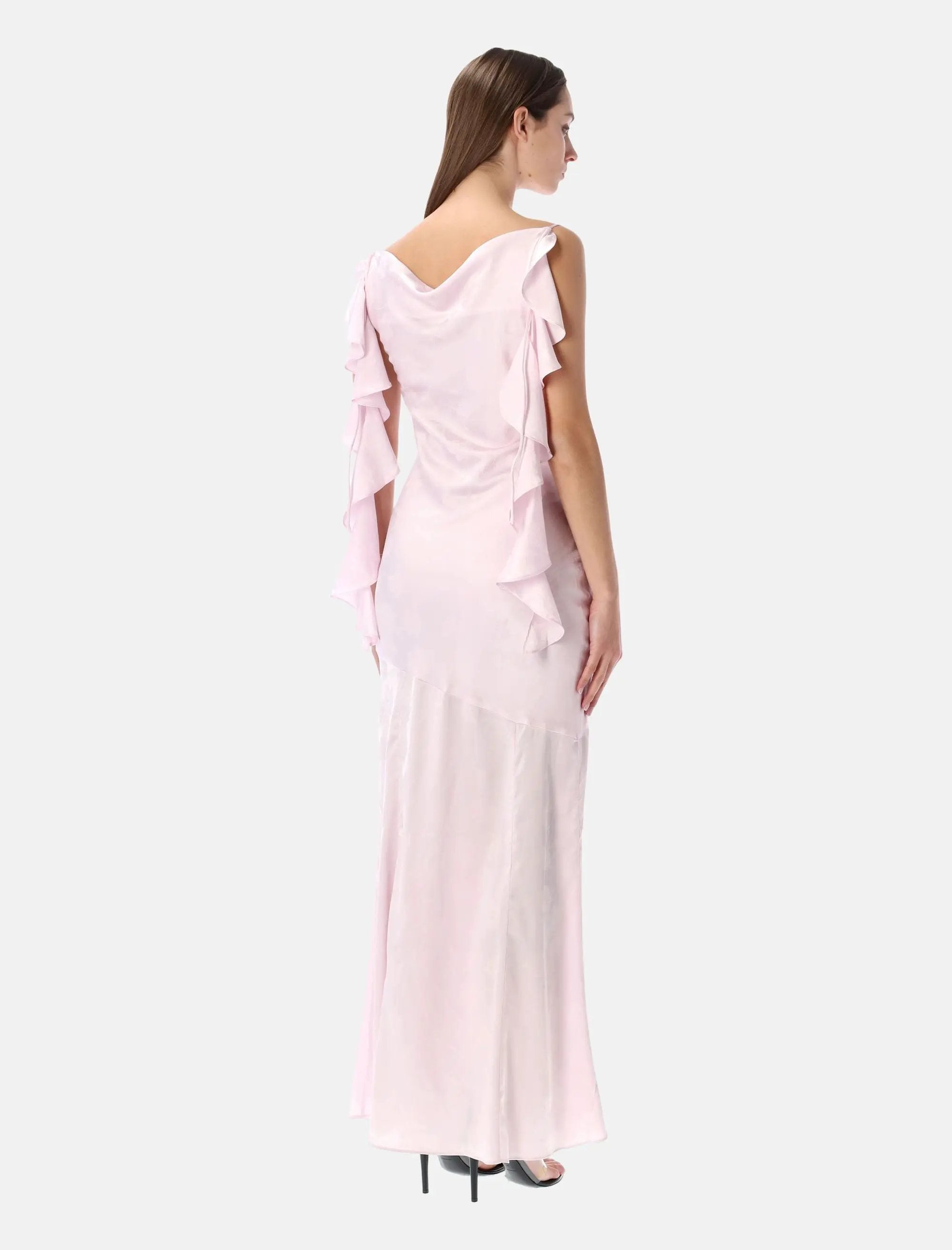Rotate floral jacquard waterfall maxi dress