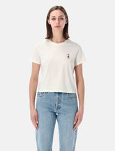 Maison Kitsuné cropped cotton t-shirt with Fox patch -  | Spazio Pritelli