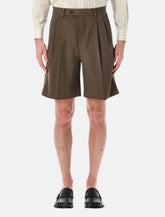 Aurelee wide-leg wool gabardine shorts -  | Spazio Pritelli