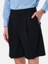 Aurelee wide-leg wool gabardine shorts -  | Spazio Pritelli