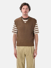 Aurelee flat yarn rib knit vest -  | Spazio Pritelli