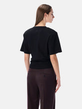 Magda Butrym knotted ribbed black t-shirt -  | Spazio Pritelli