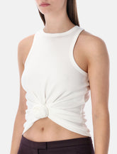 Magda Butrym knotted ribbed cream tank -  | Spazio Pritelli