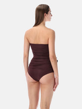 Costume bordeaux drappeggiato con fiore Magda Butrym -  | Spazio Pritelli