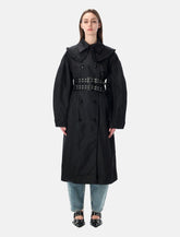 Ganni nylon duchesse double-breasted trench -  | Spazio Pritelli