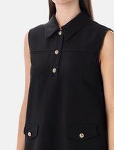 Ganni Twill Suiting black mini dress -  | Spazio Pritelli