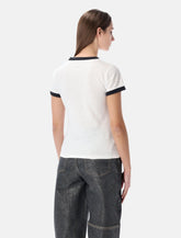 Ganni white cropped Kitty t-shirt -  | Spazio Pritelli