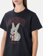 Ganni faded black Bunny graphic t-shirt -  | Spazio Pritelli