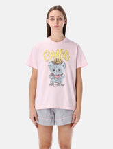 Ganni pink Cowboy Bear graphic t-shirt -  | Spazio Pritelli