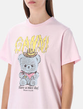 Ganni pink Cowboy Bear graphic t-shirt -  | Spazio Pritelli