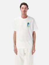 T-shirt Bianca Casablanca con stampa L’Arche in Lime e Blu -  | Spazio Pritelli