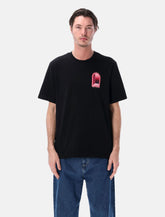 T-shirt Nera Casablanca con stampa L’Arche in Rosa -  | Spazio Pritelli