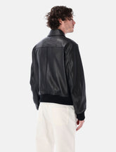 Ami Paris black lamb leather bomber jacket -  | Spazio Pritelli