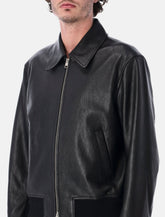 Ami Paris black lamb leather bomber jacket -  | Spazio Pritelli