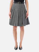 Gonna midi a pieghe in tessuto spigato di Self-Portrait -  | Spazio Pritelli