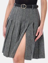 Gonna midi a pieghe in tessuto spigato di Self-Portrait -  | Spazio Pritelli