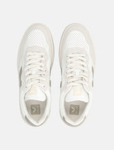 Veja V-90 Leather Sneakers in white and taupe -  | Spazio Pritelli