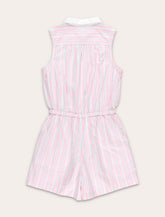 Polo Ralph Lauren striped cotton Oxford romper for girls -  | Spazio Pritelli