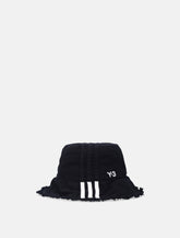 Y-3 Stripes black bucket hat -  | Spazio Pritelli