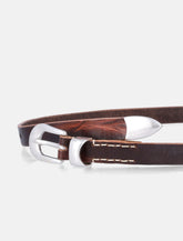 Our Legacy cintura in pelle marrone con fibbia in metallo -  | Spazio Pritelli