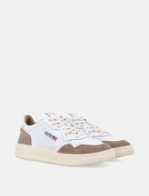 Autry Medalist Low white leather and brown suede sneakers -  | Spazio Pritelli