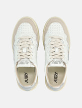 Autry Medalist leather and suese low woman's sneakers - white silver -  | Spazio Pritelli
