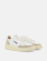 Autry Medalist leather and suese low woman's sneakers - white silver -  | Spazio Pritelli