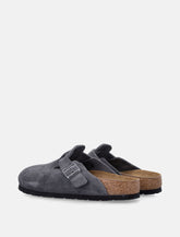 Birkenstock Boston grey suede mule -  | Spazio Pritelli