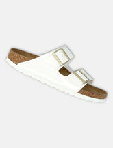 Birkenstock Arizona Birko-Flor patent woman's sandals white -  | Spazio Pritelli