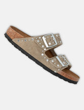 Sandali Birkenstock Arizona Rivet in pelle taupe scamosciata -  | Spazio Pritelli