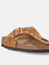 Sandalo Birkenstock Gizeh Rivet mink in camoscio -  | Spazio Pritelli