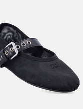 Ballerine in Tessuto mesh Nero con Fibbia di Miu Miu -  | Spazio Pritelli