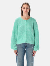 American Vintage Niby cropped mint mohair cardigan -  | Spazio Pritelli