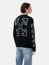 Off-White Diagonal Outline crewneck knit sweater -  | Spazio Pritelli