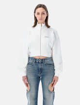Off-White Flower cropped zip fleece -  | Spazio Pritelli