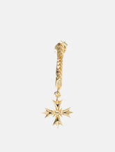 Emanuele Bicocchi gold-plated silver single hoop earring with cross crest pendant -  | Spazio Pritelli