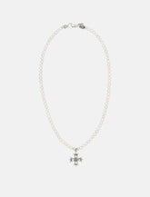 Emanuele Bicocchi pearl necklace with silver cross pendant -  | Spazio Pritelli
