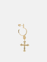 Emanuele Bicocchi gold-plated silver single hoop earring with Avelli cross -  | Spazio Pritelli
