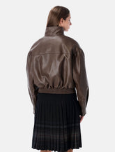 Low Classic oversized brown faux leather bomber -  | Spazio Pritelli