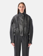 Low Classic oversized grey faux leather bomber -  | Spazio Pritelli