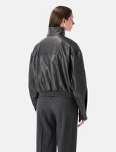 Low Classic oversized grey faux leather bomber -  | Spazio Pritelli