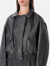 Low Classic oversized grey faux leather bomber -  | Spazio Pritelli