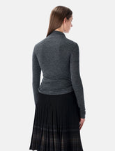 Low Classic grey long sleeve half-neck wrap top -  | Spazio Pritelli