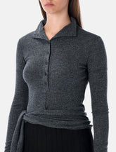 Low Classic grey long sleeve half-neck wrap top -  | Spazio Pritelli