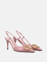 Valentino Garavani printed leather VLogo slingback pumps -  | Spazio Pritelli