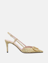 Valentino Garavani VLogo cloqué jacquard slingback pumps -  | Spazio Pritelli