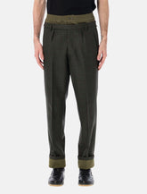 Prada wool trousers with green cotton details -  | Spazio Pritelli